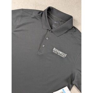 Nike Golf Polo Shirt Mens Medium Black Bushmills Irish Whiskey DC1963-010 NEW